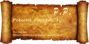 Pokorni Paszkál névjegykártya